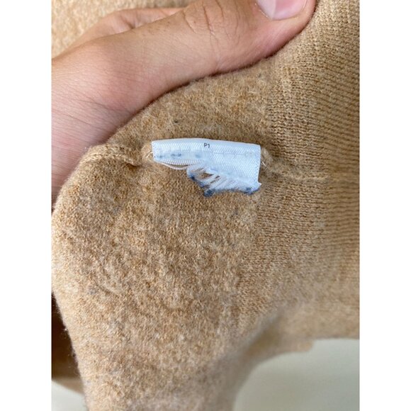 Max Studio Womens XL Beige Merino Wool Short Sleeve Knit Sweater Top - Picture 4 of 6